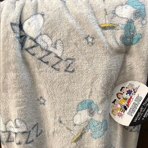 Peanuts Snoopy Gray and Blue Blanket 60X70 inches